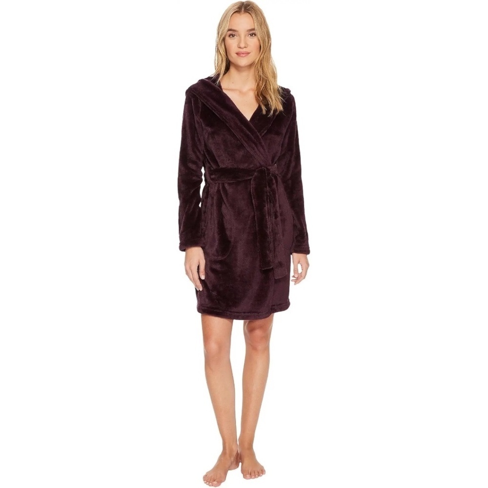 UGG Australian Miranda Robe Plush Hooded in Port Size XS